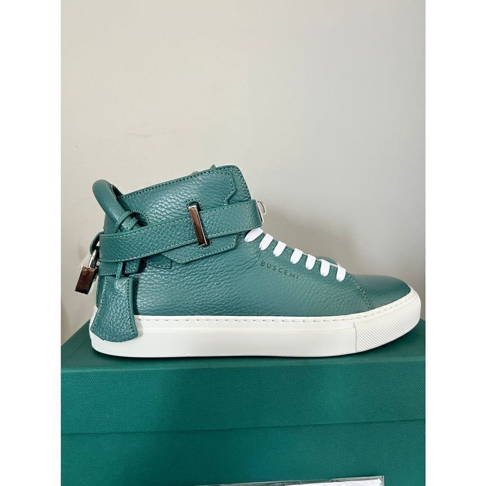 BUSCEMI Mid Sneaker, Women's Italian Leather Hightop , Size 38 (Euro) Petrol NWT - Picture 14 of 16